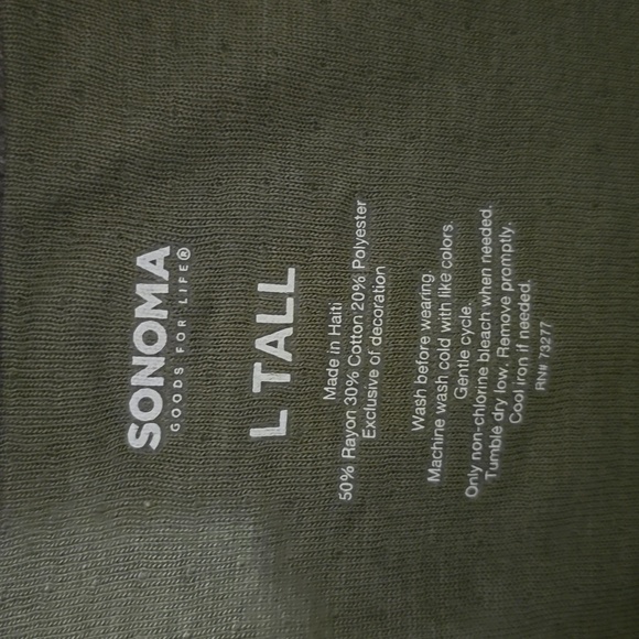 SONOMA BRAND MEN'S BIG AND TALL SOFT CREWNECK GREEN & GRAY SHIRT SIZE LARGE TALL - Picture 13 of 13